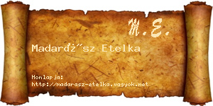 Madarász Etelka névjegykártya